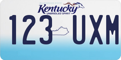 KY license plate 123UXM
