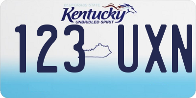 KY license plate 123UXN