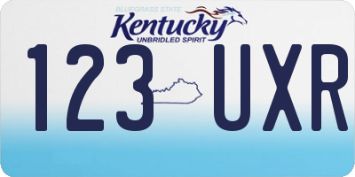 KY license plate 123UXR