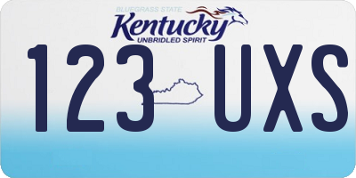 KY license plate 123UXS