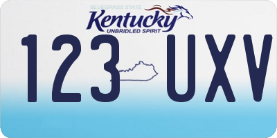 KY license plate 123UXV