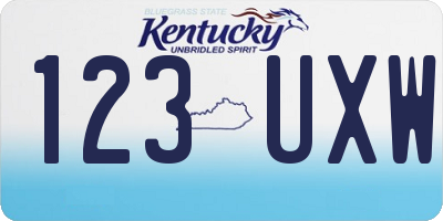 KY license plate 123UXW