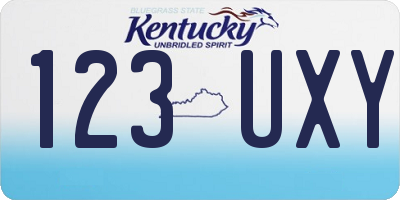 KY license plate 123UXY
