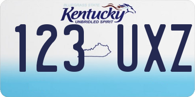 KY license plate 123UXZ