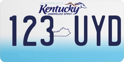 KY license plate 123UYD