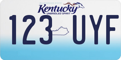 KY license plate 123UYF