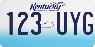 KY license plate 123UYG