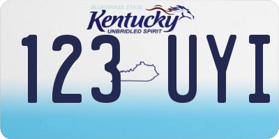 KY license plate 123UYI