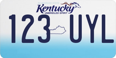 KY license plate 123UYL