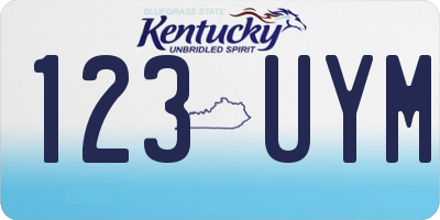 KY license plate 123UYM