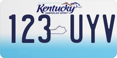 KY license plate 123UYV