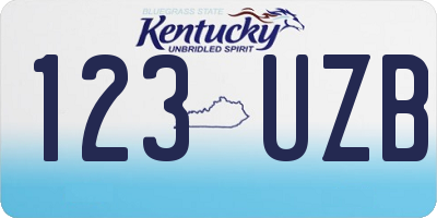 KY license plate 123UZB