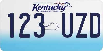 KY license plate 123UZD