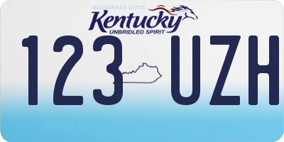 KY license plate 123UZH