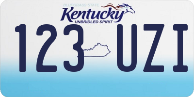 KY license plate 123UZI