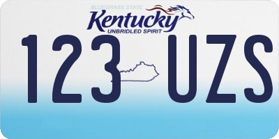 KY license plate 123UZS