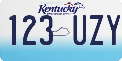 KY license plate 123UZY