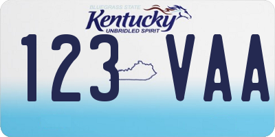 KY license plate 123VAA