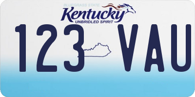 KY license plate 123VAU
