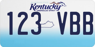 KY license plate 123VBB