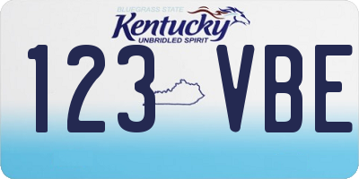 KY license plate 123VBE