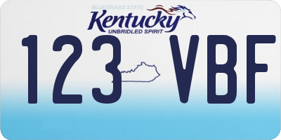 KY license plate 123VBF