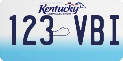 KY license plate 123VBI