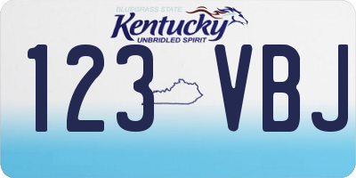 KY license plate 123VBJ