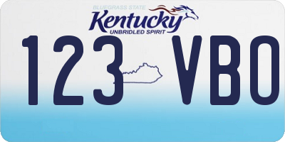 KY license plate 123VBO