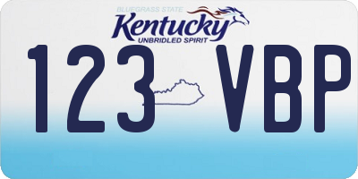 KY license plate 123VBP