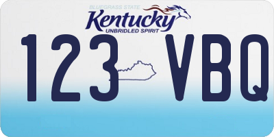 KY license plate 123VBQ