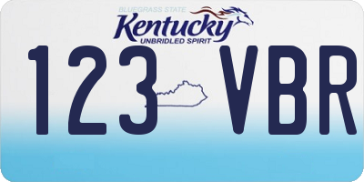 KY license plate 123VBR