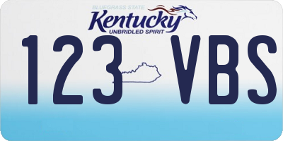 KY license plate 123VBS