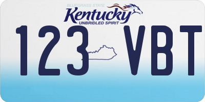 KY license plate 123VBT