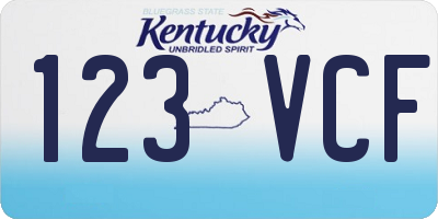 KY license plate 123VCF