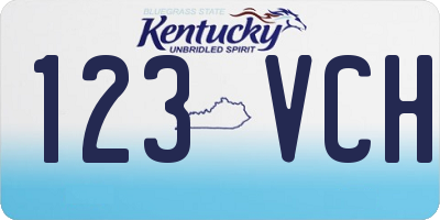 KY license plate 123VCH