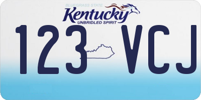 KY license plate 123VCJ