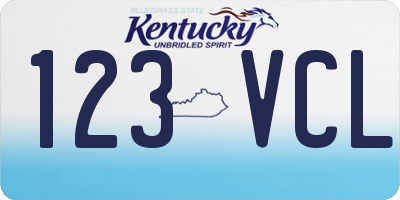 KY license plate 123VCL