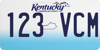 KY license plate 123VCM