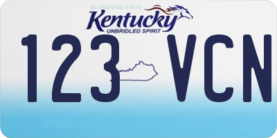 KY license plate 123VCN