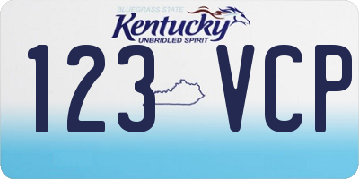 KY license plate 123VCP