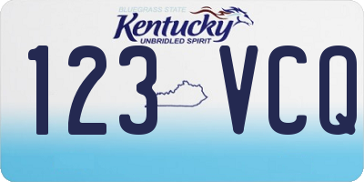 KY license plate 123VCQ