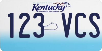 KY license plate 123VCS