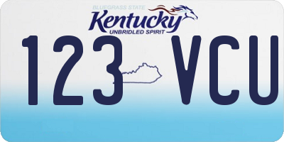 KY license plate 123VCU