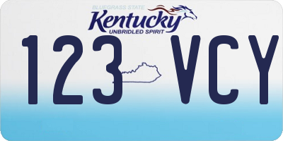 KY license plate 123VCY