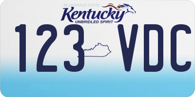 KY license plate 123VDC