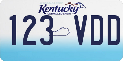 KY license plate 123VDD