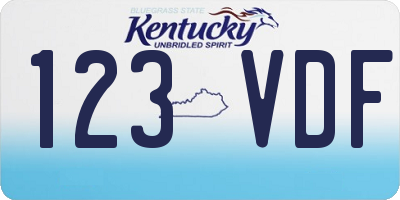 KY license plate 123VDF