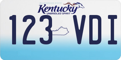 KY license plate 123VDI