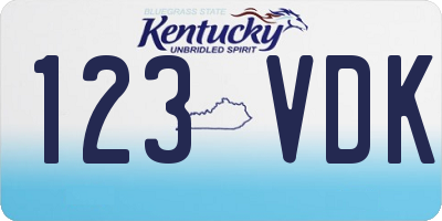 KY license plate 123VDK